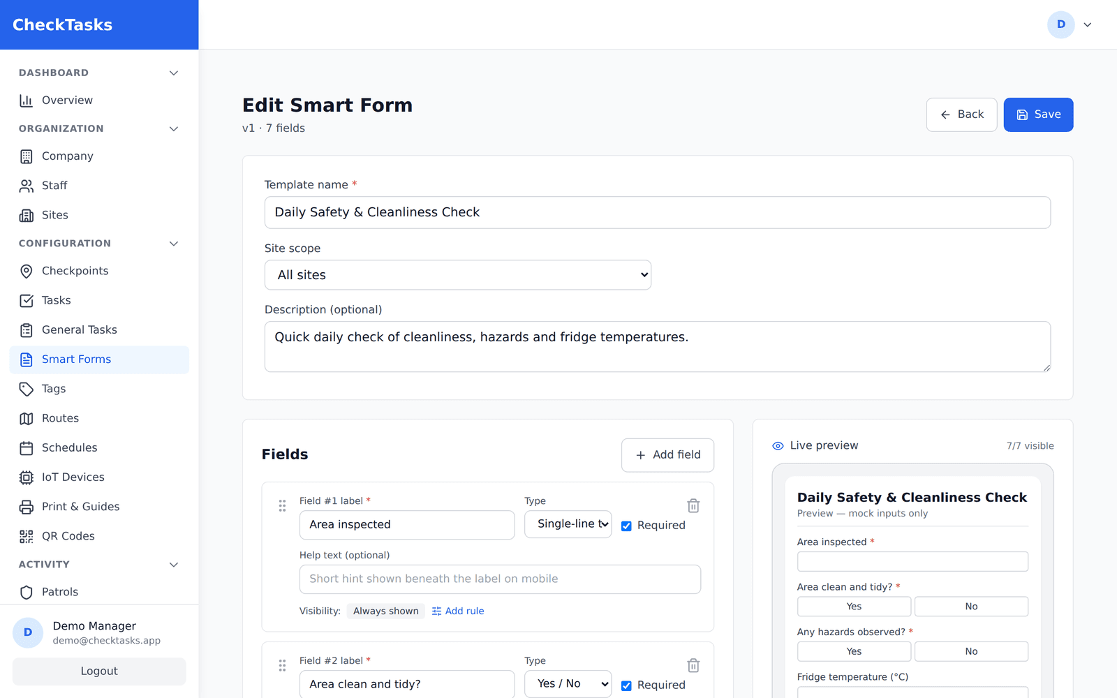CheckTasks — Smart Forms