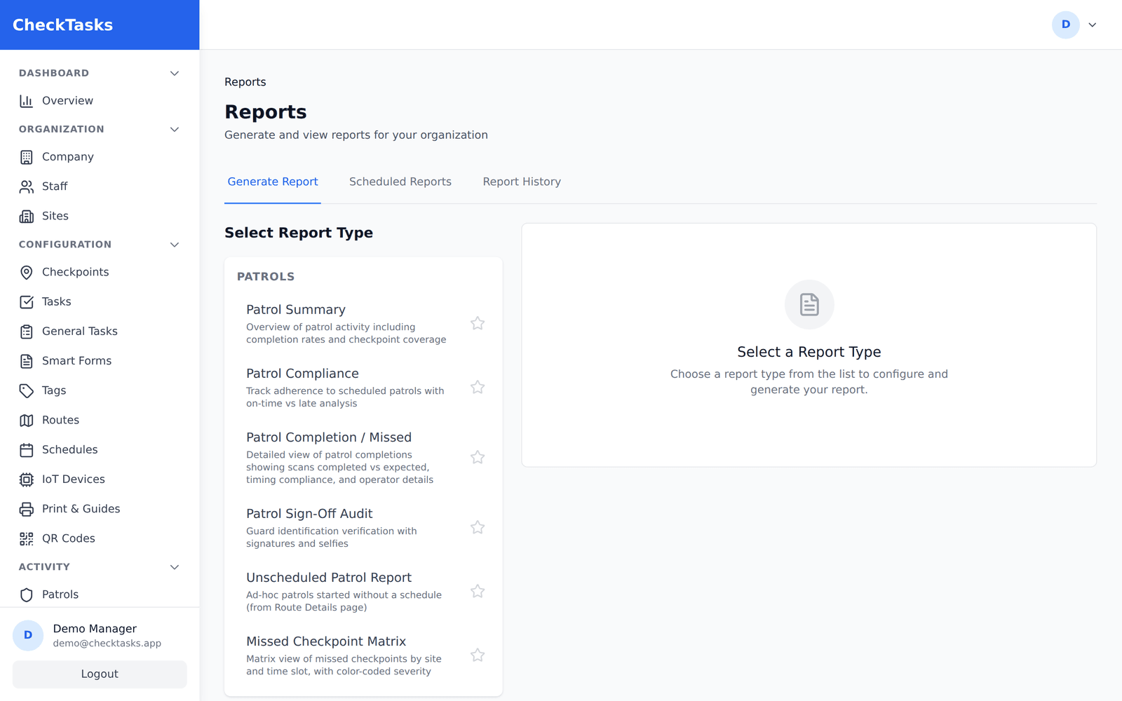 CheckTasks — Reports & Analytics