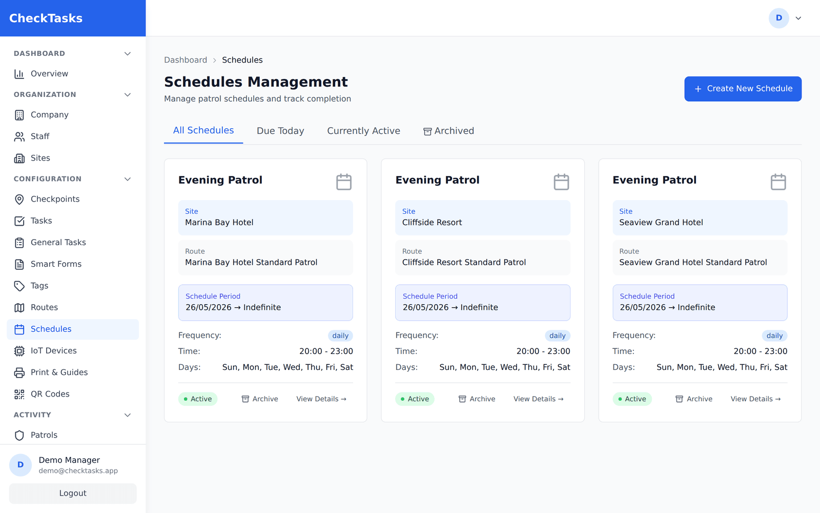 CheckTasks — Schedule Management